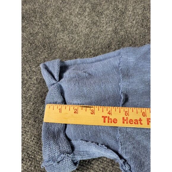 We The Free Distressed Tight Knit Sweater Women Sz S Blue V Neck Everyday Boho - Picture 4 of 9